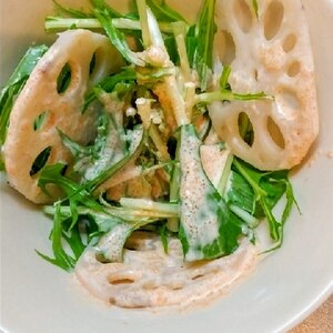 蓮根と水菜の明太サラダ